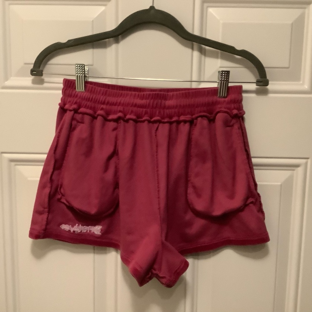 Native Language| Velour Drawstring Women’s Shorts Shorties- Raspberry Pink - Picture 5 of 7